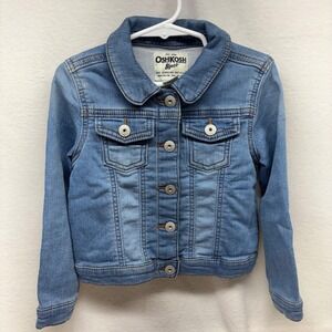 Oshkosh Bgosh Denim Jacket Toddler‎ Girls Blue Jean Trucker Style 4T